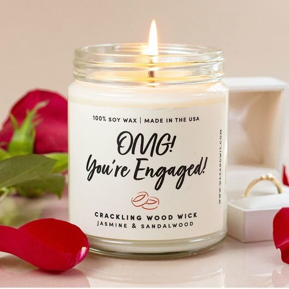 NWT Wool + Pepper Co. OMG YOU’RE ENGAGED Soy Wood Wick Candle - Picture 5 of 5